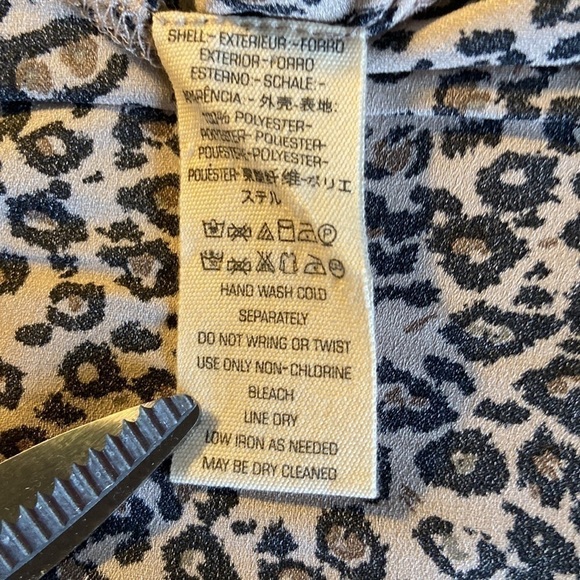 🖤 Free People Leopard Print Blouse Tan and Black Small NWOT - Picture 9 of 11